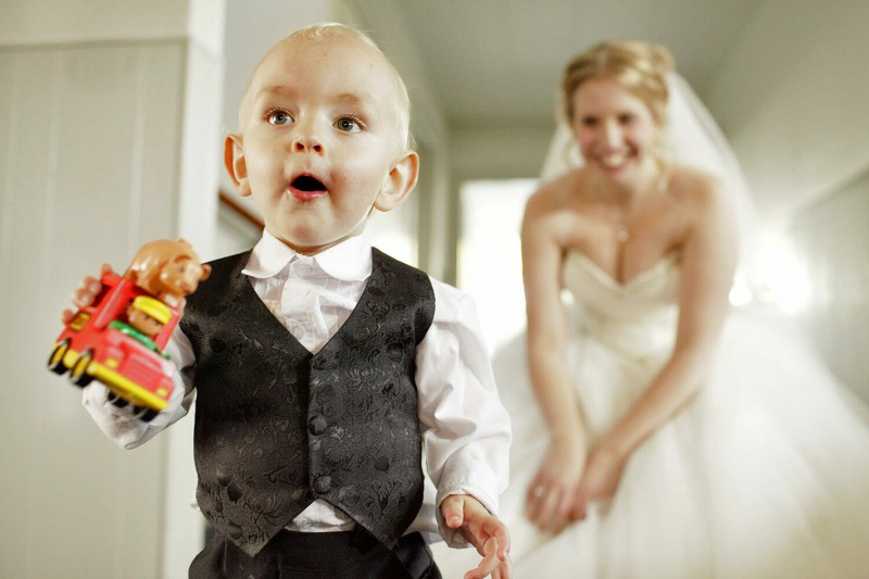 Baby boy in a wedding tuxedo.